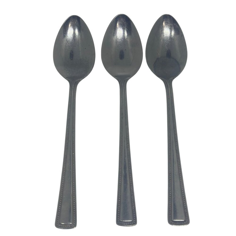 VTG Washington Forge Brookmere Stainless Steel Spoons 3-Pcs Beaded Edge Set MCM
